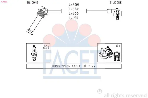 Handler.Part Ignition cable kit FACET 49630 1