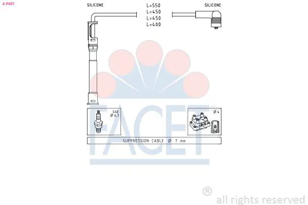 Handler.Part Ignition cable kit FACET 49681 1