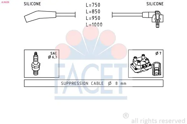 Handler.Part Ignition cable kit FACET 49639 1