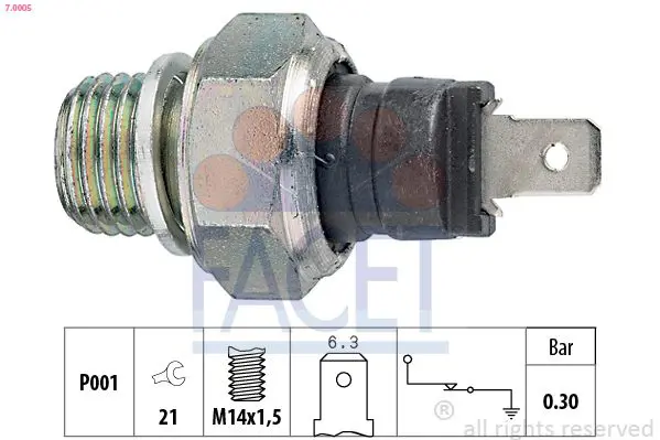 Handler.Part Oil pressure switch FACET 70005 1