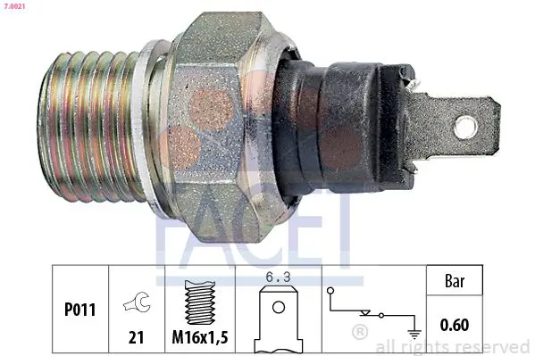 Handler.Part Oil pressure switch FACET 70021 1