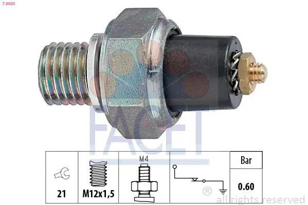 Handler.Part Oil pressure switch FACET 70020 1