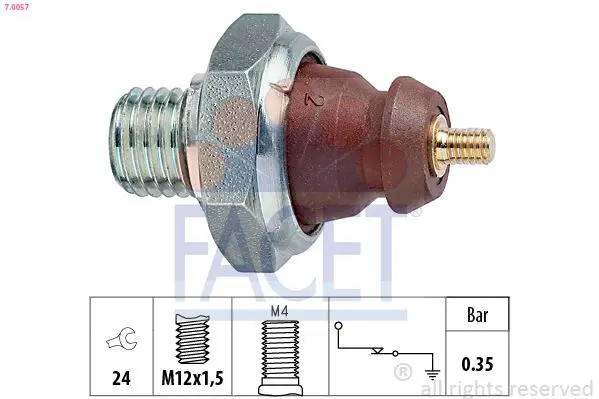 Handler.Part Oil pressure switch FACET 70057 1