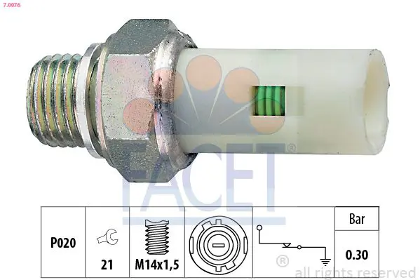 Handler.Part Oil pressure switch FACET 70076 1