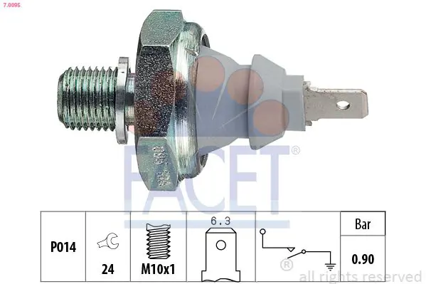 Handler.Part Oil pressure switch FACET 70095 1