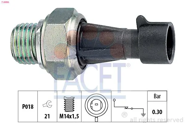 Handler.Part Oil pressure switch FACET 70096 1