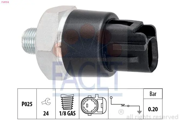 Handler.Part Oil pressure switch FACET 70114 1