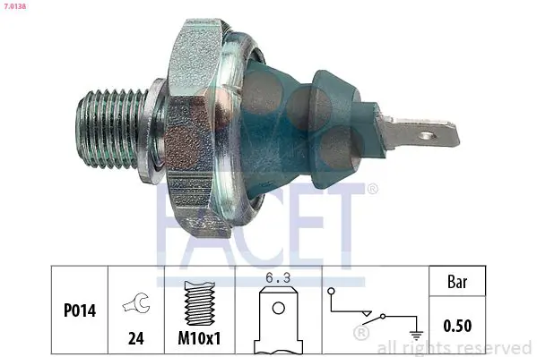 Handler.Part Oil pressure switch FACET 70138 1