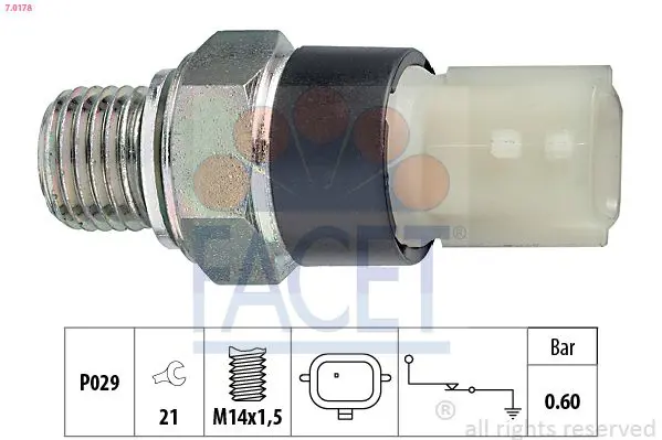 Handler.Part Oil pressure switch FACET 70178 1