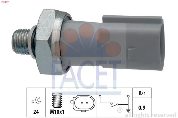 Handler.Part Oil pressure switch FACET 70197 1