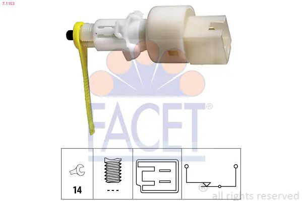 Handler.Part Switch, clutch control (cruise control) FACET 71153 1