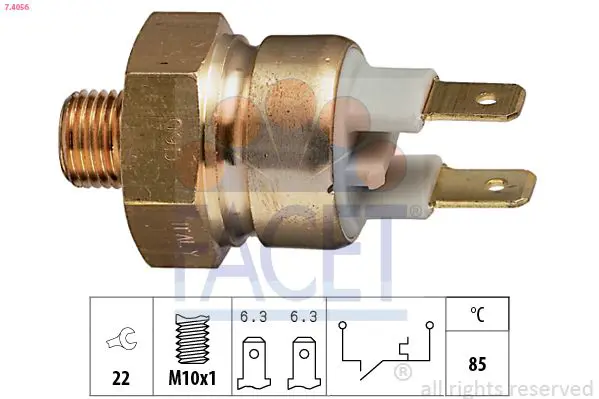 Handler.Part Temperature switch, coolant warning lamp FACET 74056 1