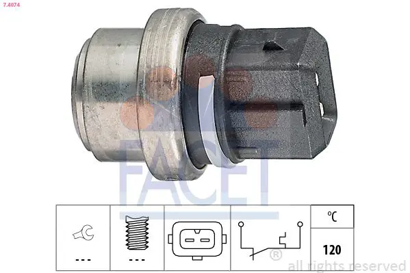 Handler.Part Temperature switch, coolant warning lamp FACET 74074 1