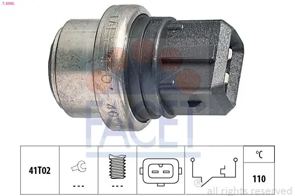 Handler.Part Temperature switch, coolant warning lamp FACET 74095 1