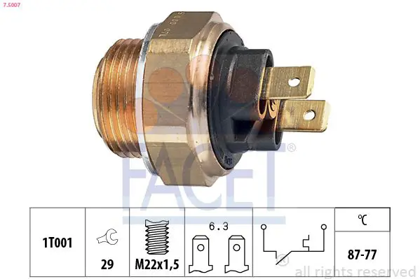 Handler.Part Temperature switch, radiator fan FACET 75007 1