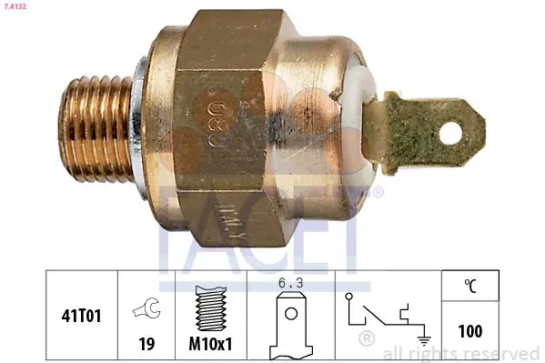 Handler.Part Temperature switch, coolant warning lamp FACET 74132 1