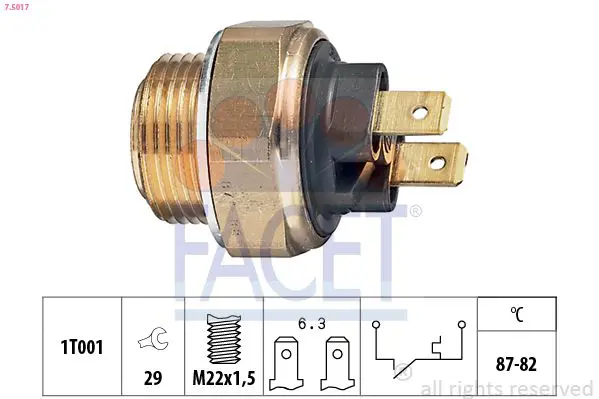 Handler.Part Temperature switch, radiator fan FACET 75017 1