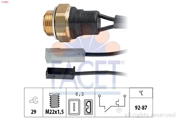 Handler.Part Temperature switch, radiator fan FACET 75001 1