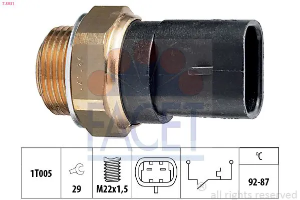 Handler.Part Temperature switch, radiator fan FACET 75031 1