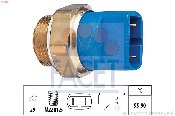 Handler.Part Temperature switch, radiator fan FACET 75032 1