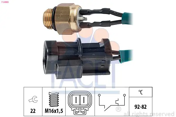 Handler.Part Temperature switch, radiator fan FACET 75060 1