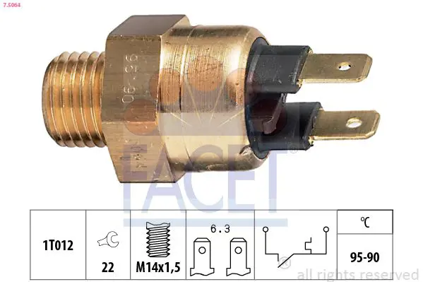 Handler.Part Temperature switch, radiator fan FACET 75064 1