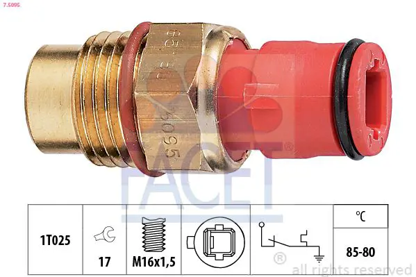 Handler.Part Temperature switch, radiator fan FACET 75095 1