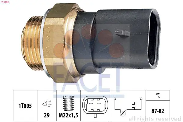 Handler.Part Temperature switch, radiator fan FACET 75102 1