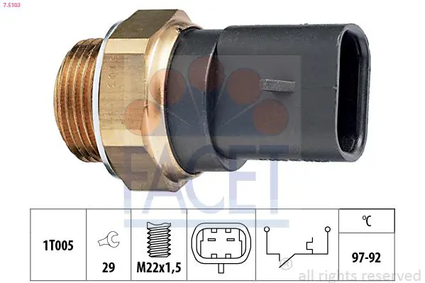 Handler.Part Temperature switch, radiator fan FACET 75103 1