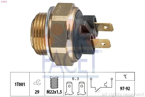 Handler.Part Temperature switch, radiator fan FACET 75111 1