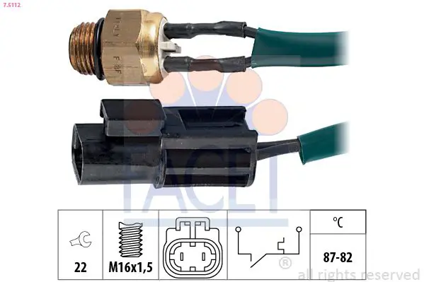 Handler.Part Temperature switch, radiator fan FACET 75112 1