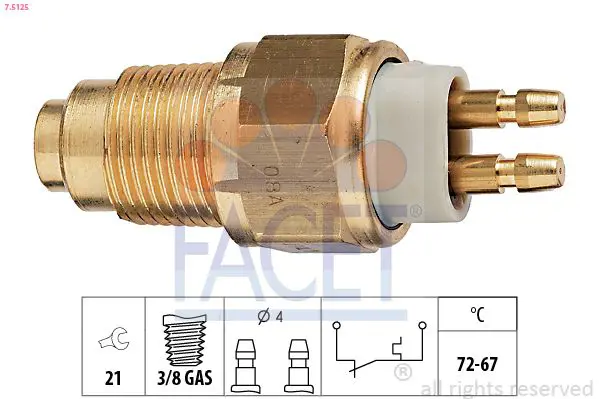 Handler.Part Temperature switch, radiator fan FACET 75125 1