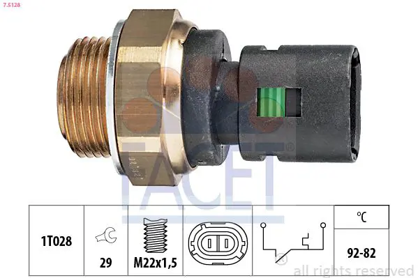 Handler.Part Temperature switch, radiator fan FACET 75128 1