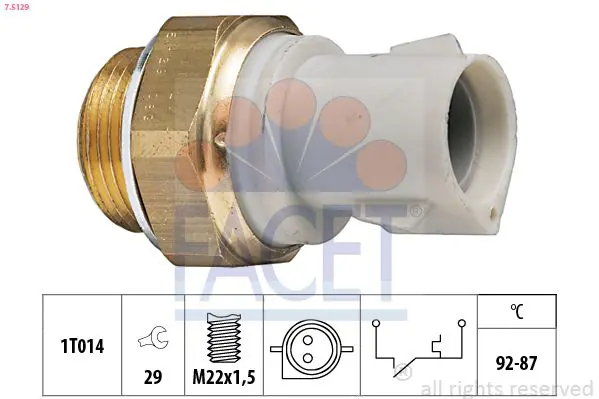 Handler.Part Temperature switch, radiator fan FACET 75129 1