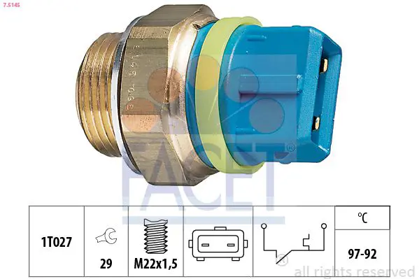 Handler.Part Temperature switch, radiator fan FACET 75145 1