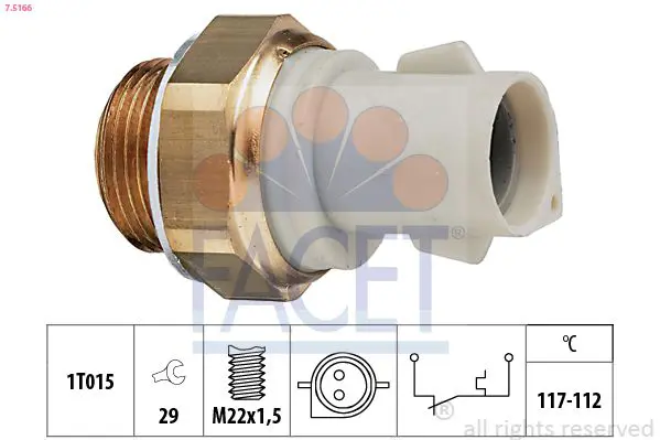 Handler.Part Temperature switch, radiator fan FACET 75166 1