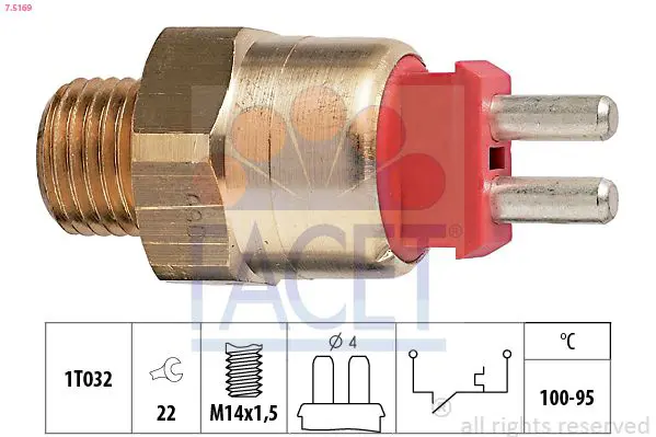 Handler.Part Temperature switch, radiator fan FACET 75169 1