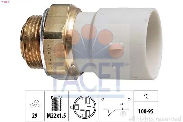 Handler.Part Temperature switch, radiator fan FACET 75182 1