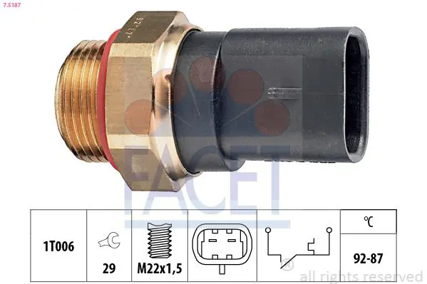 Handler.Part Temperature switch, radiator fan FACET 75187 1