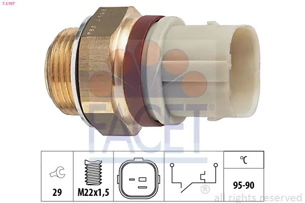 Handler.Part Temperature switch, radiator fan FACET 75197 1