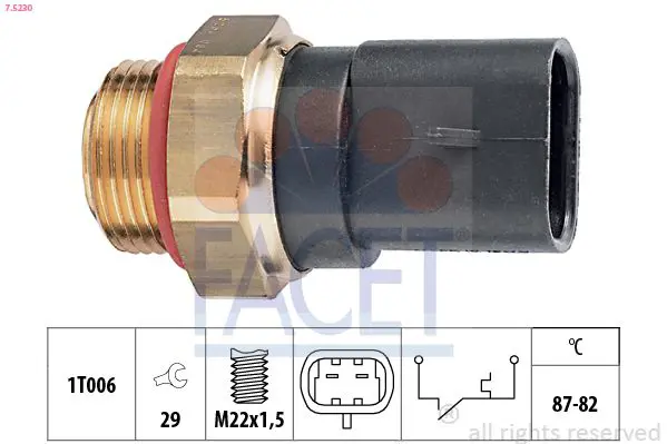 Handler.Part Temperature switch, radiator fan FACET 75230 1