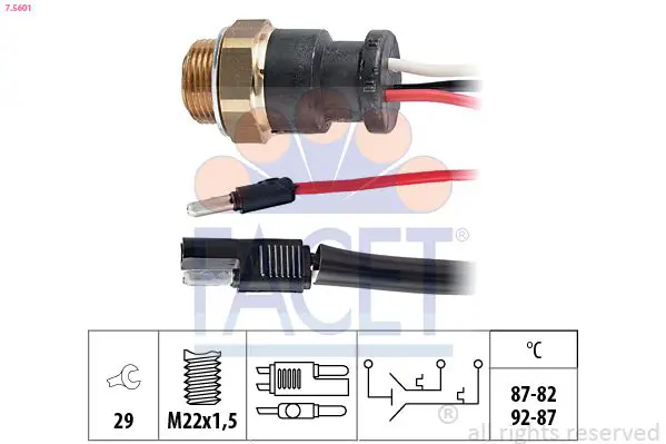 Handler.Part Temperature switch, radiator fan FACET 75601 1