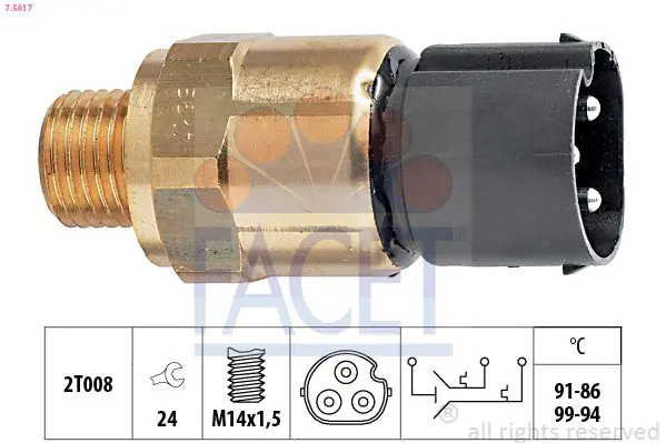 Handler.Part Temperature switch, radiator fan FACET 75617 1