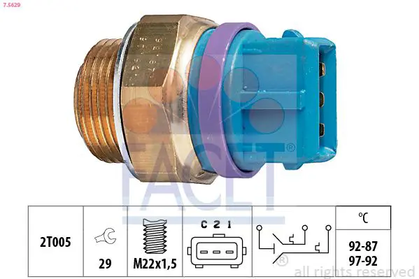 Handler.Part Temperature switch, radiator fan FACET 75629 1