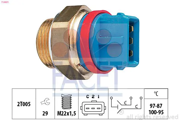 Handler.Part Temperature switch, radiator fan FACET 75631 1