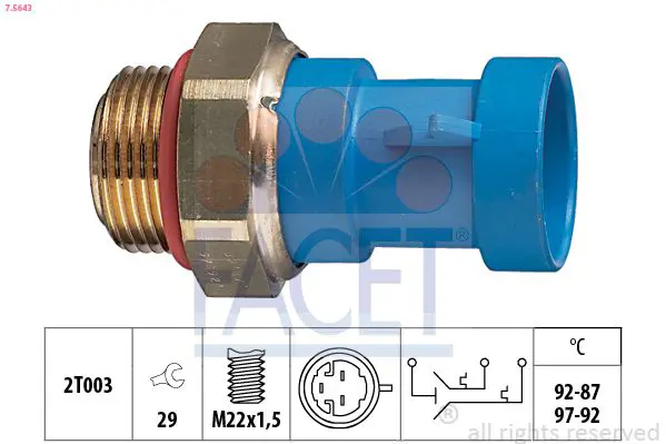 Handler.Part Temperature switch, radiator fan FACET 75643 1