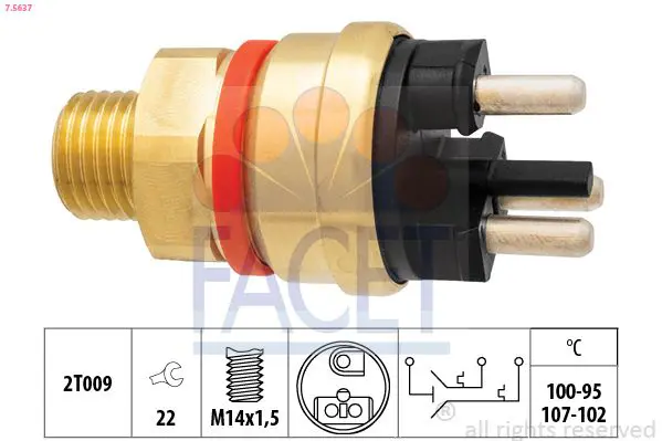 Handler.Part Temperature switch, radiator fan FACET 75637 1