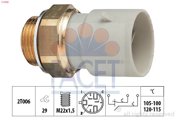 Handler.Part Temperature switch, radiator fan FACET 75649 1