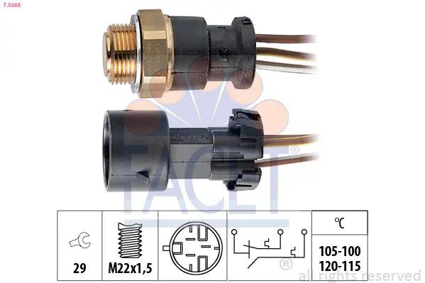 Handler.Part Temperature switch, radiator fan FACET 75668 1