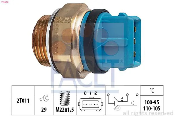 Handler.Part Temperature switch, radiator fan FACET 75672 1